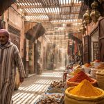 Historische Medina von Marrakesch mit bunten Souks und traditioneller Architektur