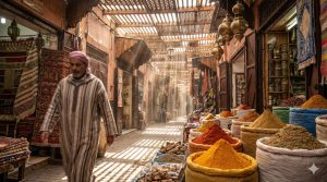 Historische Medina von Marrakesch mit bunten Souks und traditioneller Architektur